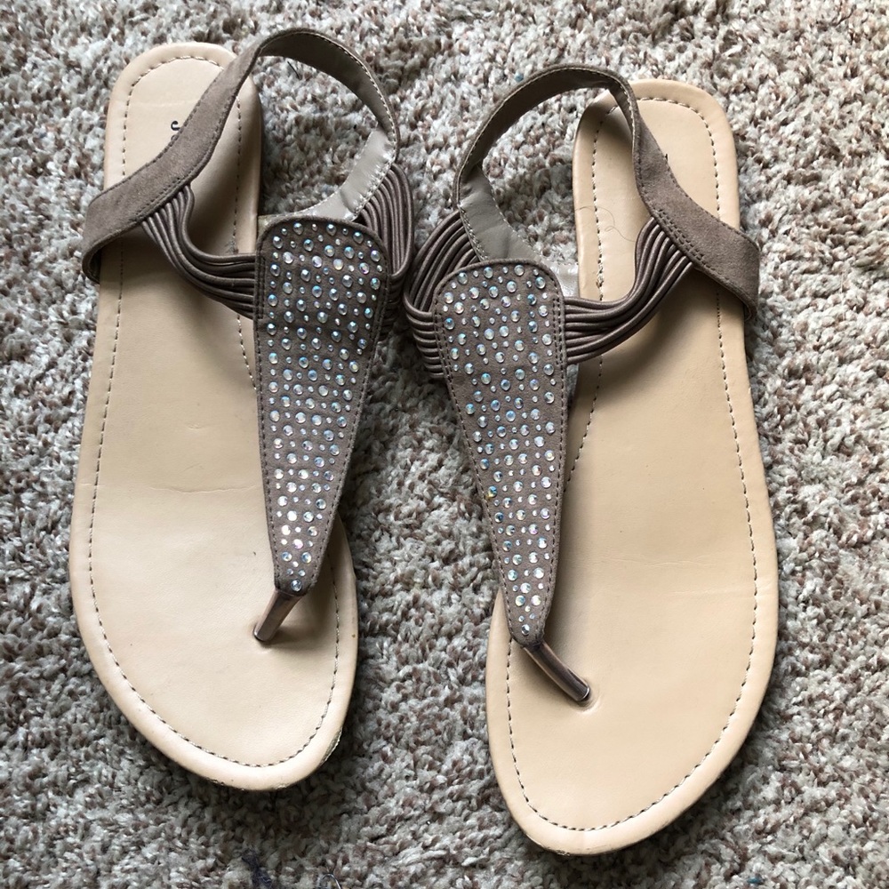 Sparkly Taupe Sandals